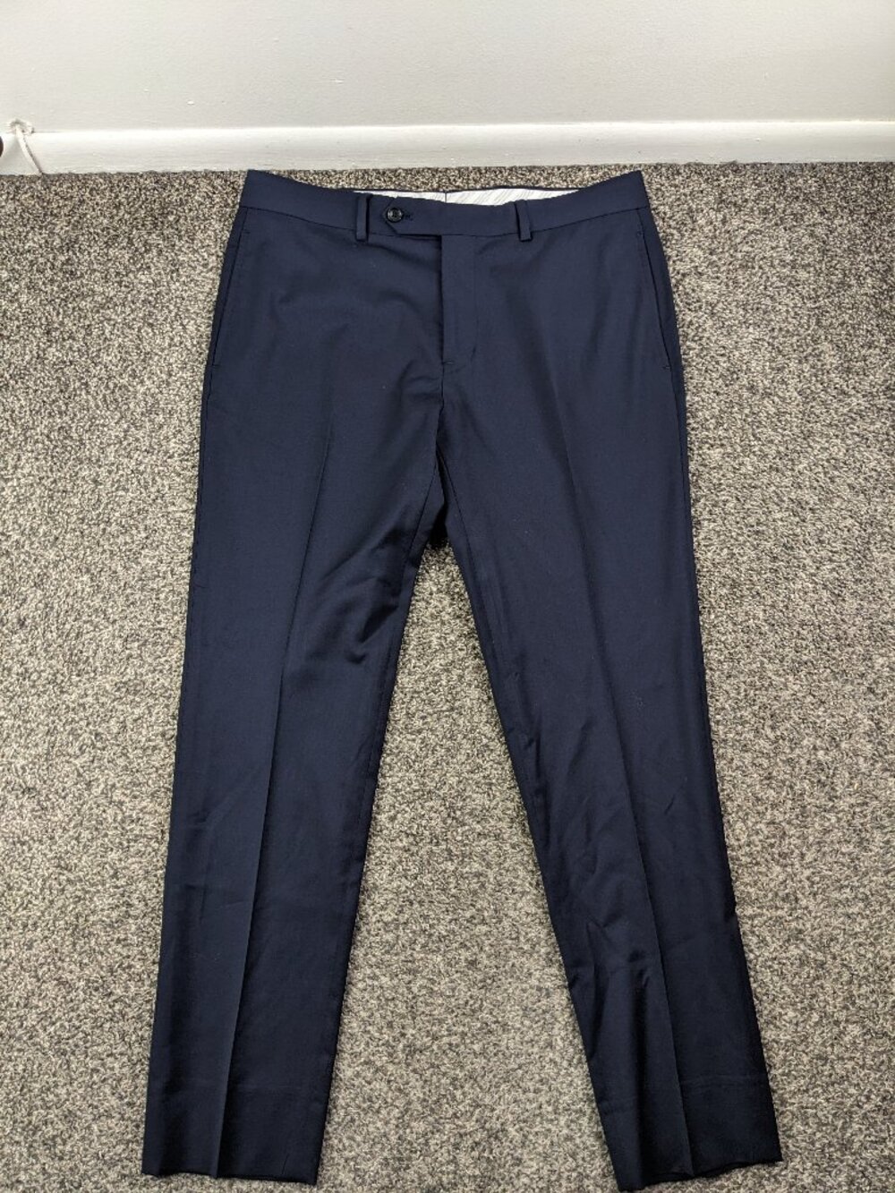 2024 Brooks Brothers Dress Pants Special Selection Reda Wool Blue 34x30 Slim Fit